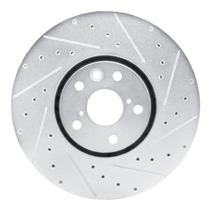 Dodge Charger Brake Rotor (1) - Right Front - R1 Concepts - Drilled & Slotted - Silver - `21-`23
